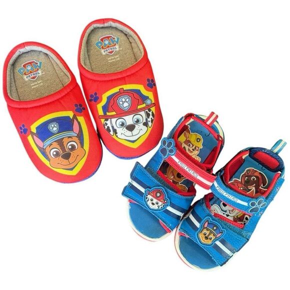Paw Patrol Toddler Sandals & Slippers Lot Size 10 & 11 - Picture 1 of 14